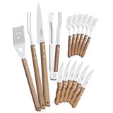 Kit Para Churrasco 16 Peças Cabos Madeira 26499047 Tramontina
