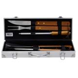 Kit Para Churrasco 6 Peças Inox Com Maleta De Alumínio Fixxar