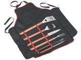 Kit para churrasco 6 peças sortidos com laminas de aco inox e cabos de madeira tramontina
