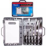 Kit Para Churrasco 7 Peças - 5 Facas,tábua, Estojo + Chaira - Western