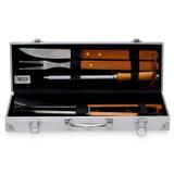 Kit Para Churrasco Espátula, Garfo, Faca, Pegador Pinça, Chaira Afiador Com Maleta - Vendasshop utensilios de limpeza