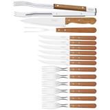Kit para Churrasco Tramontina em Aço Inox com Cabo de Madeira Natural 15 Peças 22399028