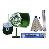Kit para limpeza mopinho com 7 peças verde - Bralimpia
