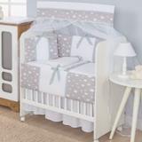 Kit para Mini Berço 8 peças 100 Algodão Coroa Cinza - I9 baby