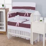 Kit para Mini Berço 8 peças 100% Algodão Floral Vinho - I9 baby