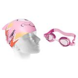 Kit Para Natação Touca E Óculos Fish Infantil Coral U Speedo
