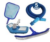 Kit Para Piscina Mangueira 5 M + Peneira + Aspirador + Esfregão - Sos da piscina