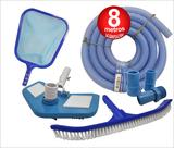 Kit Para Piscina Mangueira 8 M + Peneira + Aspirador + Esfregão - Sos da piscina