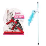 Kit Peitoral G para gato e Brinquedo varinha Pawise