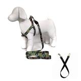 Kit Peitoral, Guia e Cinto de Segurança para Cachorros - Tamanho Médio - Modelo Militar - Petzoo