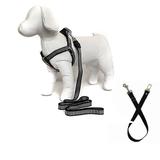 Kit Peitoral, Guia e Cinto de Segurança para Cachorros - Tamanho Médio - Preto - Petzoo