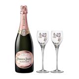 Kit Perrier-Jouët Blason Rosé 750ml + 2 Taças Flute - Perrier-jouët e flute