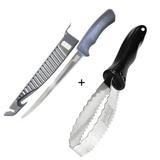 Kit Pesca Faca Filetadeira + Descamador De Peixe Marine Sports