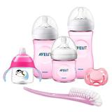 Kit Pétala 6 Peças Mamadeiras, Copo, Escova e Chupeta Rosas - Philips Avent