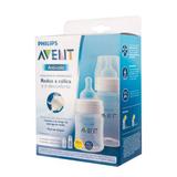 Kit Philips Avent 2 Mamadeiras Anti-Colic 125 E 260Ml Transp