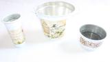 Kit pia aluminio vintage branco passaro - Diversos