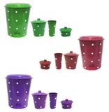 Kit Pia Colors Poa Com Lixeira + Porta Detergente + Porta Sa - Rae