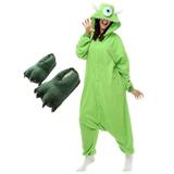 Kit Pijama Kigurumi Mike Monstros SA e Pantufa Verde - Rainbow unis