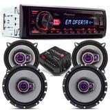 Kit Pioneer + Jogo 04 Falante 5 E 6 Pol + Radio + Módulo Dig