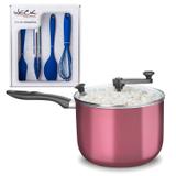 KIt Pipoqueira Cereja e Utensílios Silicone Azul WECK - Mta