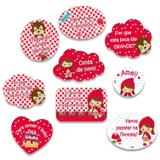 Kit Placas Decorativas Chapéuzinho Vermelho 09 unidades Festcolor - Festabox