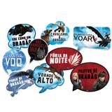 Kit Placas Decorativas Como Treinar seu Dragão 09 unidades Festcolor - Festabox