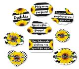 Kit Placas Decorativas Festa Girassol 09 unidades Festcolor - Festabox