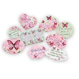 Kit Placas Decorativas Jardim das Borboletas 09 unidades Festcolor - Festabox