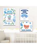 Kit Plaquinhas Tema Infantil Fazendinha Menino - Tamanhos: 25x35 / 25x25 (duas peças) e 20x30 - Rei das plaquinhas