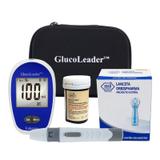 Kit plus 6: 1 medidor + 1 frasco tiras + 100 lancetas twist + lancetador + estojo - Glucoleader
