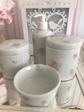 Kit Porcelana Branca Com Rosas