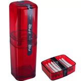 Kit Porta Escovas Dente Creme Dental E Saboneteira Bancada Vermelho - Coza