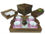 Kit Porta Talheres, Bandeja Espelhada, Porta Guardanapos, Porta Sachês, Coquinho - Camila artesanatos