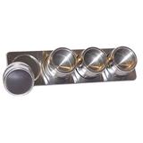 Kit Porta Temperos E Condimentos Em Aço Inox Magnetico Metalizado Para Cozinha (Ixb0109) - Art house