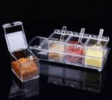 Kit Porta Temperos E Condimentos Em Acrilico Com Colher Para Cozinha (888216) - Crystal