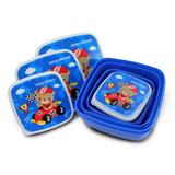 Kit pote marmita para lanche 4 em 1 escolar infantil linha filhotinhos menino jacki design urso