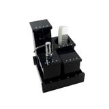 Kit Potes em Acrílicos 5 Peças Com Strass Cristal Decor