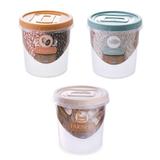 Kit Potes Porta Mantimentos Arroz Feijão Farinha 1,8 litros - Plasutil
