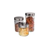 Kit Potes Vidro Sabores com Tampa 3 Peças Euro VDR3702