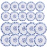 Kit Prato Decorado com 10 Pratos 25 Cm + 10 Pratos de Sobremesa Melamina (plastico) mandiali