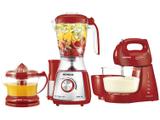 Kit Premium Inox Gourmet Red IV Mondial - com Liquidificador + Batedeira + Espremedor