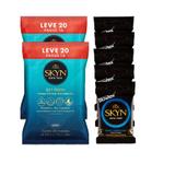 Kit Preservativo SKYN Extra Lubrificado c/ 15 Uni. + Lenços Umedecidos Skyn 40 uni.
