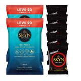 Kit Preservativo SKYN Texturizado c/ 15 Un + Lenços Umedecidos Skyn 40 uni.