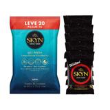 Kit Preservativo SKYN Texturizado c/ 15 Uni. + Lenços Umedecidos Skyn Leve 20 Pague 16