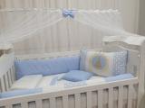 Kit Protetor Berço Urso Príncipe Azul Com Trocador 09 Peças - Bruna baby enxovais