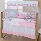Kit Protetor De Berço Menina Rosa Nuvenzinha 10 Peças (com Saia Do Berço) - Doce lar enxovais