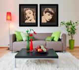 Kit Quadros Decorativos Marilyn Monroe e Audrey Hepburn Kit com 2 Quadros - Decore pronto