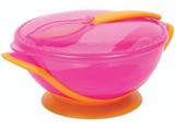Kit Refeição Pratinho Com Colher Rosa - Com Ventosa - Buba