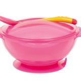 Kit Refeição Rosa Com Colher - Com Ventosa Pote Pratinho Buba