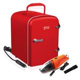 KIT Refrigerador Portátil + Mini Aspirador de Pó Laranja - Overvision